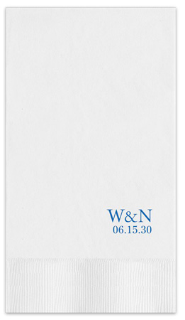 Modern Couple Personalized Flat Printed Guest Towels by Embossed Graphics