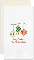 Christmas Ornaments Personalized Flat Printed Guest Towels by Embossed Graphics