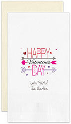 Happy Valentines Day Personalized Flat Printed Guest Towels by Embossed Graphics