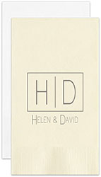 Modern Wedding Personalized Flat Printed Guest Towels by Embossed Graphics
