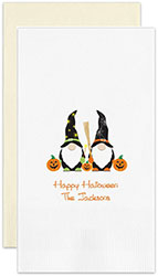 Happy Halloween Gnomes Personalized Flat Printed Guest Towels by Embossed Graphics