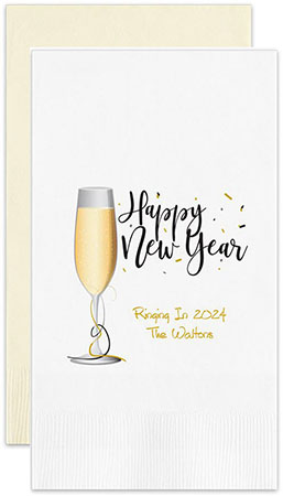 Toast To The New Year Personalized Flat Printed Guest Towels by Embossed Graphics Toast To The New Year Personalized Flat Printed Guest Towels by Embossed Graphics