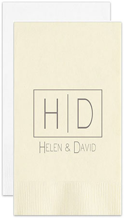 Modern Wedding Personalized Flat Printed Guest Towels by Embossed Graphics Modern Wedding Personalized Flat Printed Guest Towels by Embossed Graphics