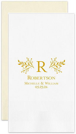 Wedding Serenity Personalized Flat Printed Guest Towels by Embossed Graphics