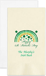 St. Patrick's Day Rainbow Personalized Flat Printed Guest Towels by Embossed Graphics