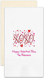 XOXO Personalized Flat Printed Guest Towels by Embossed Graphics