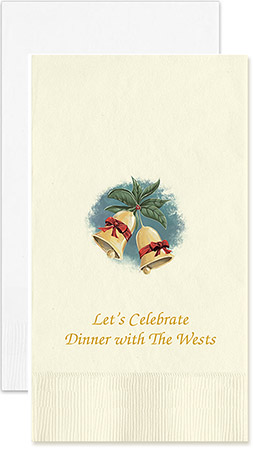 Holiday Bells Personalized Flat Printed Guest Towels by Embossed Graphics Holiday Bells Personalized Flat Printed Guest Towels by Embossed Graphics