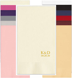 Modern Couple Wedding Personalized Foil Stamped Guest Towels by Embossed Graphics