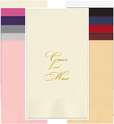 Couples Wedding Personalized Foil Stamped Guest Towels by Embossed Graphics