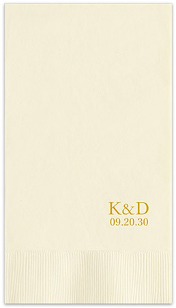 Modern Couple Wedding Personalized Foil Stamped Guest Towels by Embossed Graphics Modern Couple Wedding Personalized Foil Stamped Guest Towels by Embossed Graphics