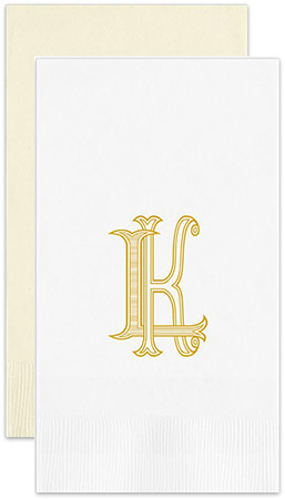 Unity Two Letter Monogram Personalized Flat Printed Guest Towels by Embossed Graphics