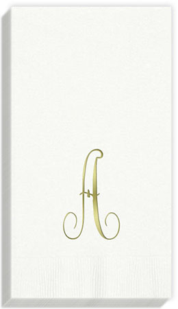 3Ply Antoinette Gold Initial Guest Towels