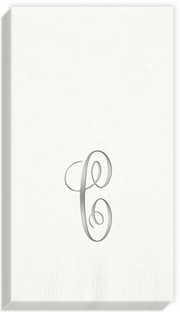 3Ply Antoinette Silver Initial Guest Towels