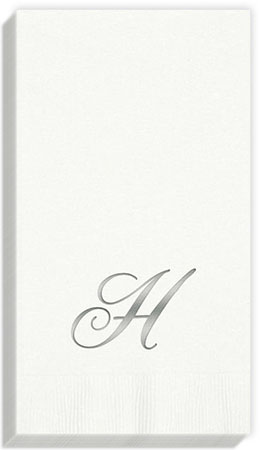 3Ply Quill Silver Initial Guest Towels