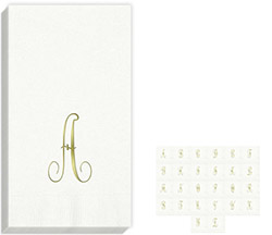 3Ply Antoinette Gold Initial Guest Towels