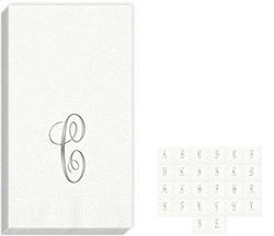 3Ply Antoinette Silver Initial Guest Towels