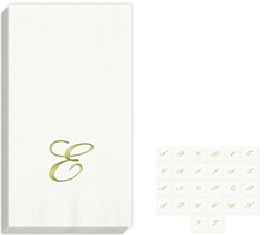 3Ply Quill Gold Initial Guest Towels