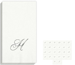 3Ply Quill Silver Initial Guest Towels