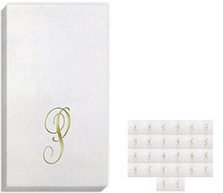 Bella Antoinette Gold Initial Guest Towels