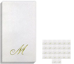 Bella Quill Gold Initial Guest Towels