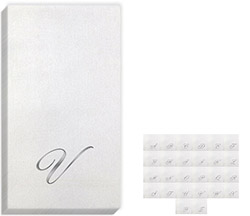 Bella Quill Silver Initial Guest Towels