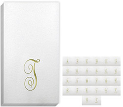 Linun Antoinette Gold Initial Guest Towels