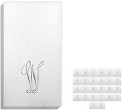 Linun Antoinette Silver Initial Guest Towels