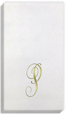 Bella Antoinette Gold Initial Guest Towels