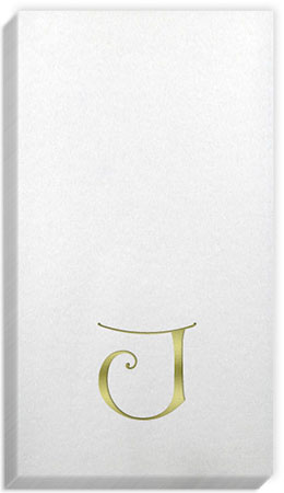 Linun Dieter Gold Initial Guest Towels