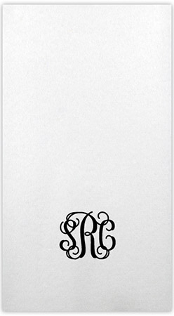 Linen-Like Guest Towels by Three Bees (Classy Script)