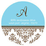 Prints Charming Holiday Address Labels - Blue Floral Band