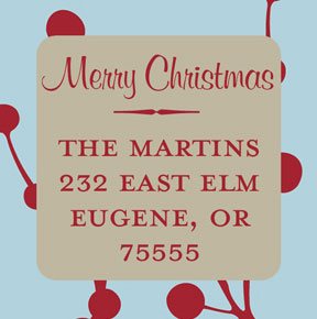 Take Note Designs - Address Labels (Winter Berries Square - Holiday)