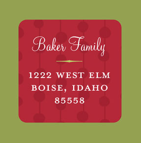 Take Note Designs - Address Labels (Red Strings Square - Holiday)