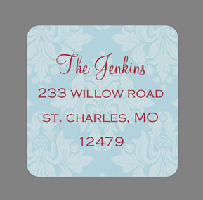 Take Note Designs - Address Labels (Elegant Damask Square - Holiday)