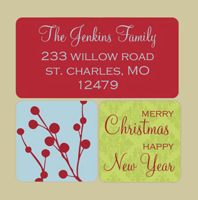 Take Note Designs - Address Labels (Tri Pattern Square - Holiday)