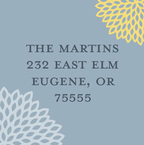 Take Note Designs - Address Labels (Blue Mums Square - Holiday)