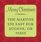 Take Note Designs - Address Labels (Polka Red Square - Holiday)