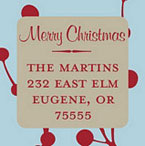 Take Note Designs - Address Labels (Winter Berries Square - Holiday)