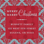 Take Note Designs - Address Labels (Pretty Blue Damask Square - Holiday)