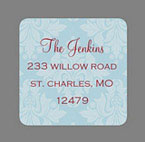 Take Note Designs - Address Labels (Elegant Damask Square - Holiday)