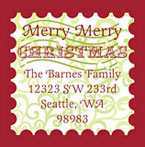 Take Note Designs - Address Labels (Merry Christmas Stamp Square - Holiday)