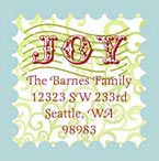 Take Note Designs - Address Labels (Joy Christmas Stamp Square - Holiday)