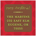 Take Note Designs - Address Labels (Red Dot on Brown Square - Holiday)