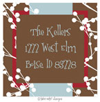 Take Note Designs - Address Labels (Berry Framed with Red Square - Holiday)