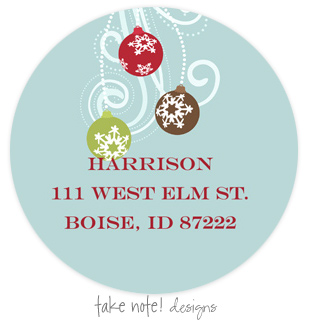 Take Note Designs - Address Labels (Festive Ornament - Holiday)