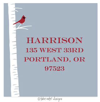 Take Note Designs - Address Labels (Winter Bird - Holiday)