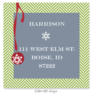 Take Note Designs - Address Labels (Ornament on Tweed - Holiday)