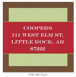 Take Note Designs - Address Labels (Green Tweed Red Wrap - Holiday)