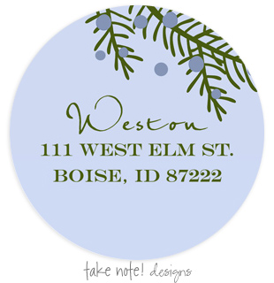 Take Note Designs - Address Labels (Juniper Berry Branch - Holiday)