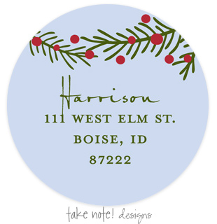 Take Note Designs - Address Labels (Winter Berry Branch - Holiday)